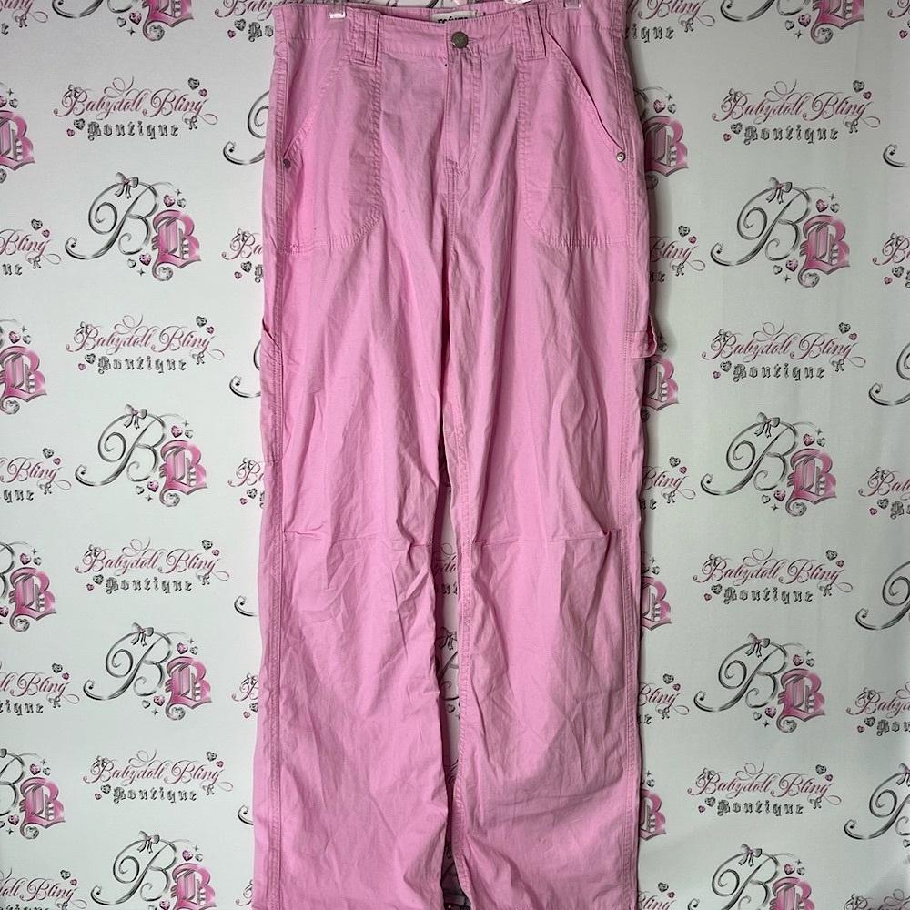 Refuge pants cargo Light Pink Trousers comfy pockets flattering bubblegum pink